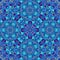 Blue arabesque kaleidoscope mosaic