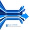 Blue arrow line perspective curve vector art design