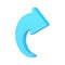 Blue arrow pointer 3d icon. Minimalistic website directional element