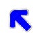 Blue arrow pointing left up, clip art blue arrow icon pointing for left up, 3d arrow symbol indicates blue direction pointing left