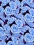 Blue artificial flowers