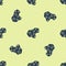 Blue Asteroid icon isolated seamless pattern on yellow background. Vector Illustration