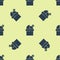 Blue Astronomical observatory icon isolated seamless pattern on yellow background. Observatory with a telescope