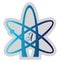 Blue Atheist symbol vector illustration on a