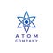 Blue atom line logo design