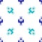 Blue Attraction carousel icon isolated seamless pattern on white background. Amusement park. Childrens entertainment