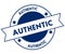 Blue AUTHENTIC stamp.