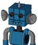 Blue Automaton With Cube Head And Pipes Mouth And Red Eyed And Spike Tip