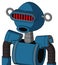 Blue Automaton With Rounded Head And Round Mouth And Visor Eye