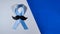 Blue Awareness Ribbon. World Prostate Cancer Day concept.
