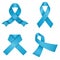 Blue awareness ribbons. Vector illustration