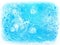 Blue azure cool clean white bath foam water remaining the sea, ocean, fresh air and sky. A background for spa ads, natural