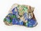 blue Azurite and green Malachite on rough stone