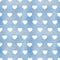 Blue baby boy watercolor seamless pattern with hearts. Baby blue paint brush stroke background