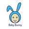 Blue baby bunny logo for baby shop