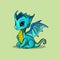Blue baby Dragon vector illustration, A Blue baby Dragon Vector illustration is a digital artwork depicting a small, young dragon