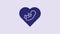 Blue Baby inside heart icon isolated on purple background. 4K Video motion graphic animation