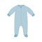 Blue baby sleeper. Flat style long-sleeve suit. Baby clothing.