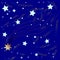 Blue background and bright colorful stars and Starfall