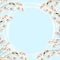 Blue background with cherry blossom decoration for banner vector