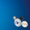 Blue background with industrial gear