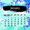 Blue background for january 2024 year. Square calendar planner for month. Template for design