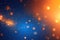 A blue background with orange defocused sparkle. ai generative