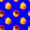 Blue background persimmon. Can be used for printing on fabric, clothing, mugs, postcard. Hand drawn