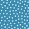 Blue background with scattered round spots. Seamless pattern with dots painted rough brush.