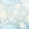 Blue background with white blurred snowflakes, vector