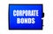 On a blue background a white inscription CORPORATE BONDS