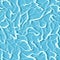 Blue background with white stripes. Seamless pattern of water surface. Pool, river, sea or ocean liquid aqua tropical waves