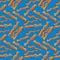 Blue bacon vector textile print food seamless pattern.