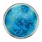 Blue bacteria colonies on petri dish,