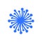 Blue bacteria icon, pistils, stamens on a white background. Vector illustration.