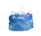 Blue bag with used bottles isolated. Plastic recycling