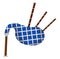 Blue bagpipe instrument, icon