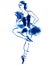Blue ballerina, drawing gouache