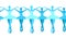 Blue ballerinas silhouettes repeating horizontal in simple style. Ballet dancer seamless vector border pattern.