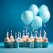 Blue balloons are popular choice for boy\'s birthday party They are also symbol of the sky and the ocean