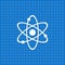 Blue banner with atomic model icon