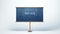 Blue Banner Poster Design Mockup On Wooden Stand