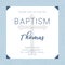 Blue baptism invitation