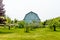 Blue Barn with Apple Orchard - Spring