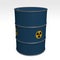 Blue barrel of radioactive waste - 3D Illustration