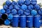 Blue barrels for gasoline
