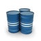 Blue barrels on a white background