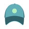 Blue baseball hat flat icon