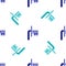 Blue Basketball backboard icon isolated seamless pattern on white background. Vector