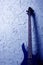 Blue bass guitar